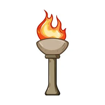 Flicker torch fire cartoon vector illustration Ilustración de archivo