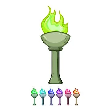 Flicker torch fire cartoon vector graphic Stock Illustration