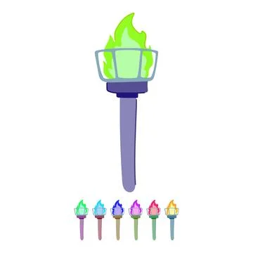 Flicker torch fire vector cartoon graphic Ilustración de archivo