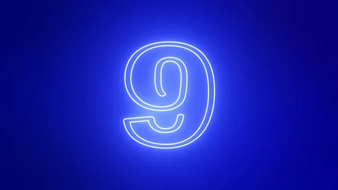 Flickering 10 second countdown-neon Stock Footage 168466559