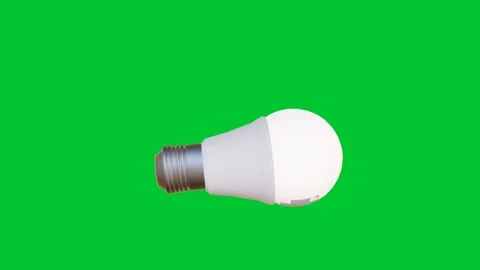 Flickering 3D LED Light Bulb on Green Background Video stock 307571537