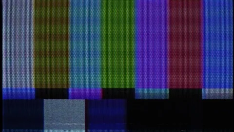Flickering analog TV Test Pattern Stock Footage 71786637