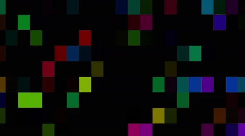 Flickering and Running Colored Squares Background Stock Footage 61925586