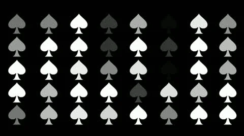 A Flickering Background of a Set of Spades Icons on a Black Screen Stock Footage 20681176