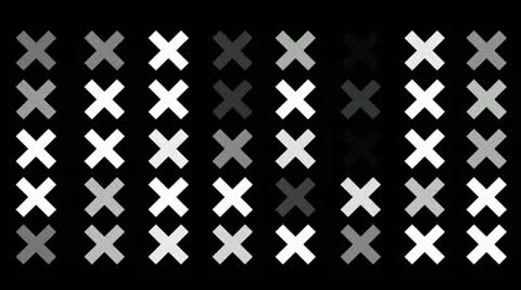 A Flickering Background of a Set of X Icons on a Black Screen Stock Footage 20653863