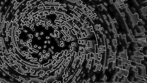 Flickering Black and White Vortex Fractal Noise with Flickering 스톡 동영상 155200156