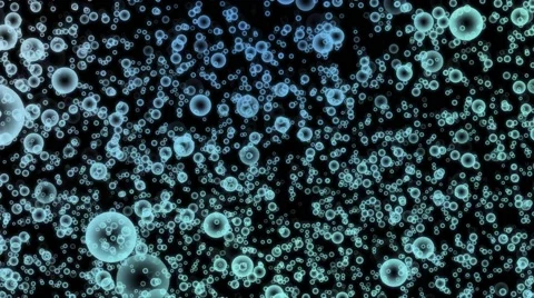 Flickering Blue Bokeh Particles, random motion abstract isolated on black bac Stock Footage 63638354