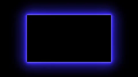 Flickering Blue Neon Rectangle Frame Animation Stock Footage 315014666