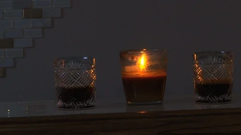 Flickering candle in the dark Stock Footage 111496523