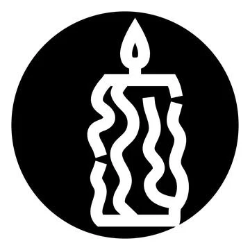 Flickering candle flame shedding light in darkness Ilustración de archivo