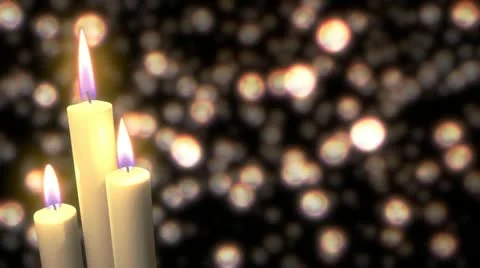 Flickering Candles With Bokeh Background Stock Footage 20544654