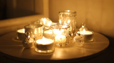 Flickering Candles Video stock 33446366