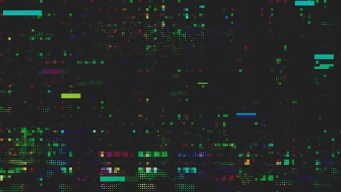 Flickering Colored Digital Pixels Glitch Damage Abstract Background Video stock 148125557