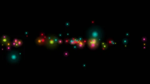 Flickering Colored Shiny Circle Particles On Alpha Channel Stock Footage 88643527