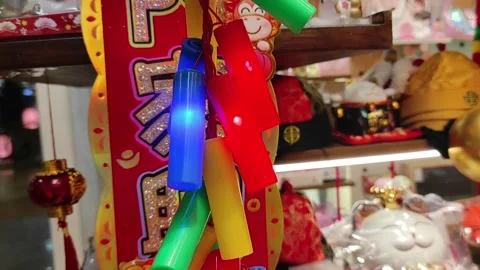 A flickering of colorful firecrackers Stock Footage 263582255