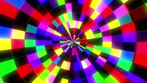 Flickering Colorful Mosaic Circle Pattern Loop Stockbeeldmateriaal 339631151