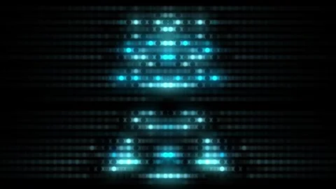 Flickering digital energy flow with stylized small many dots pattern overlay Stock Footage 247141831