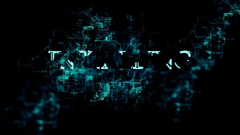 Flickering digital grid with "Installing" text Video stock 106765773