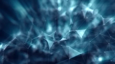Flickering digital technology lines dots cyberspace loop network Stock Footage 341150341