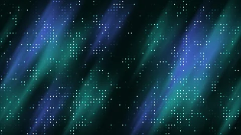 Flickering dots abstract turquoise background blue line waves gradient, Stock Footage 297868727