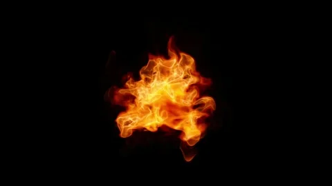 Flickering Fire Element Looping Animation on Black Background Stock Footage 334572433