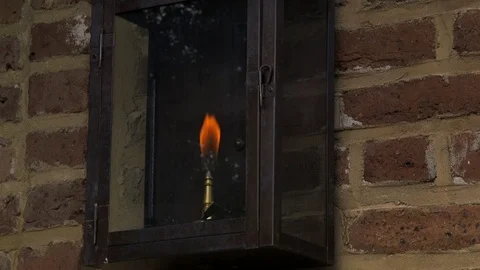 Flickering flame in lantern. Stock Footage 72988138