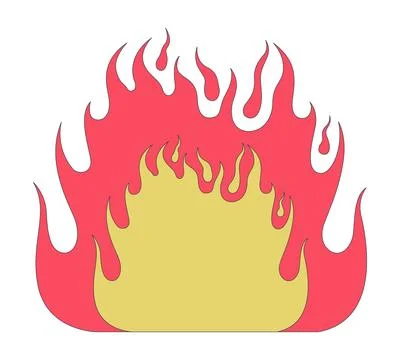 Flickering flames 2D linear cartoon object Ilustración de archivo