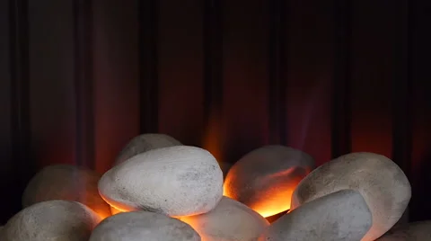 Flickering flames of gas fire Stock Footage 41539715