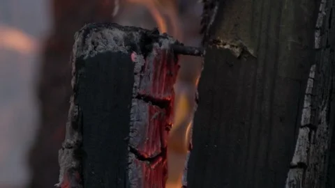Flickering Flames with Glowing Embers and Dancing Motion Stock-Footage 341088587