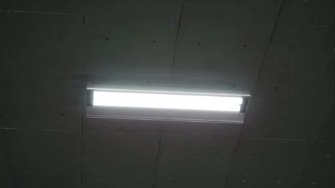 Flickering Fluorescent lamp on the ceiling, background loop Stock Footage 265246800