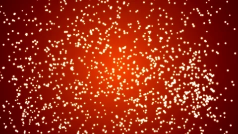 Flickering flying lights on a red background Video stock 115125908