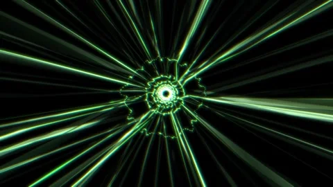 Flickering glowing lines in rotating tunnel. Motion beautiful animatio Stock Footage 247645800