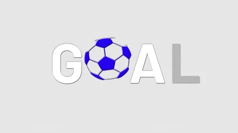 FLICKERING GOAL text animation with soccer ball motion on transparent background Stock-Footage 334187976