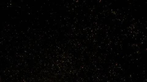 Flickering gold dot particles loop motion on clean black background Stock Footage 339716612