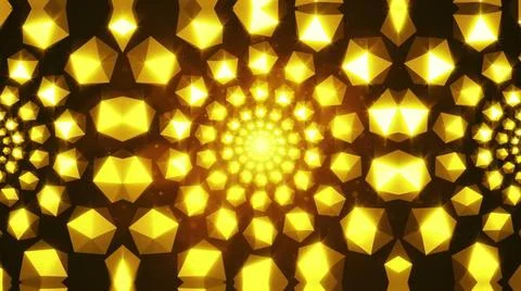 Flickering gold elements form tunnel. 3D rendered Flickering gold elements... Stock Photos