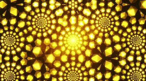 Flickering gold elements form tunnel. 3D rendered Flickering gold elements... Stock Photos