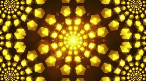 Flickering gold elements form tunnel. 3D rendered Flickering gold elements... Stock Photos