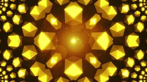 Flickering gold elements form tunnel. 3D rendered Flickering gold elements... Stock Photos