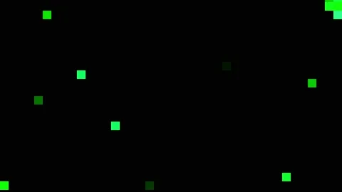 Flickering Green Pixels rectangles on Black Wall Loop Background Stock Footage 205281597