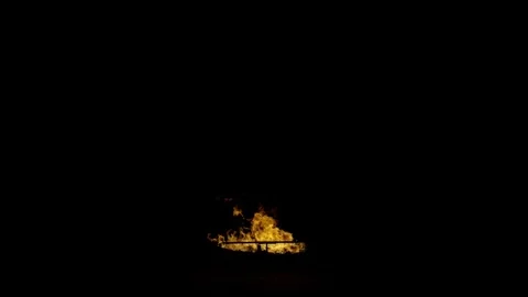 Flickering Ground Fire Point on black background for Compositing Element Stock Footage 327508384