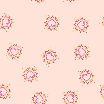Flickering heart strong feelings vector seamless pattern Ilustración de archivo