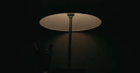 Flickering Lamp Casting Shadows in Dark Room Stock Footage 326705638