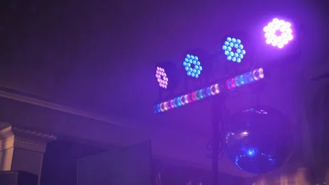 Flickering LED light. Lanterns for clubs and discos. nightclub lamp. Stock Footage 288394162