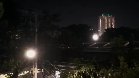 Flickering Light at Night 動画素材 340076316