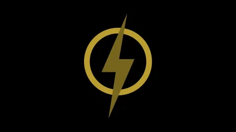 Flickering lightning effect, energy logo. Light Elemen Stock Footage 342809497