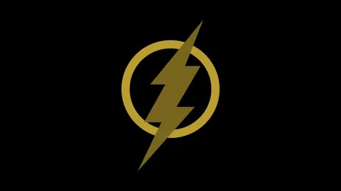 Flickering lightning effect, energy logo. Stock Footage 342809508