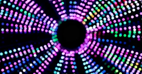 Flickering lights arranged in a circle with an empty spot in the center Stock Footage 151232714