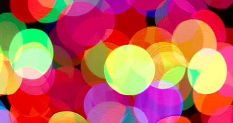 Flickering Lights in Bokeh in the Dark 4K 422HQ Stock Footage 221445406