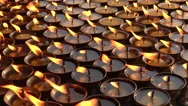 Flickering Lights Of Burning Candles Near Buddhist Monastery In Nepal Stock Footage
