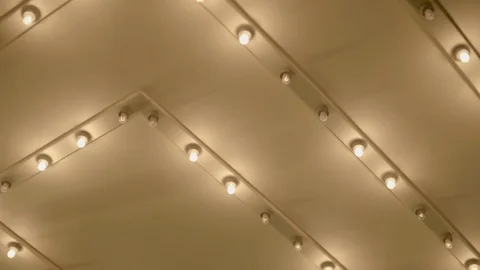 Flickering lights glowing on the ceiling Stock Footage 87614495